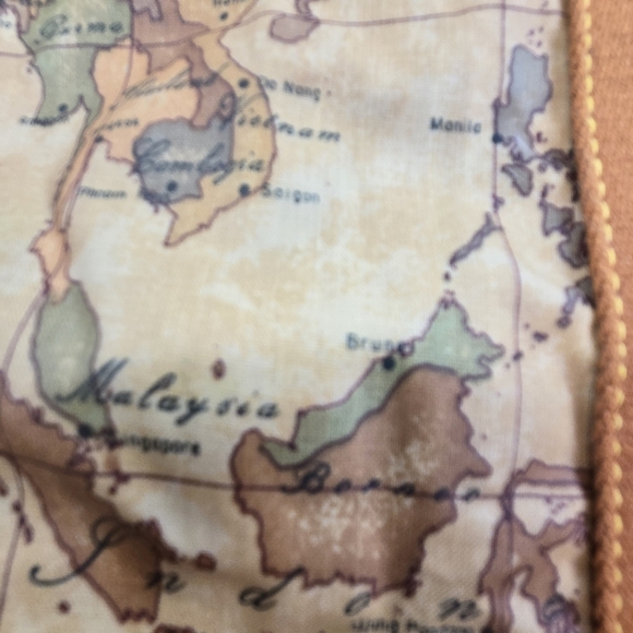 Vtg Alviero Martini Map Print Nylon Tote Overnight Travel Bag Made Italy - Picture 5 of 12